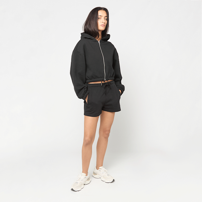 Urban Classics Ladies Fluffy Cropped Zip Hoodie czarny 102025 3