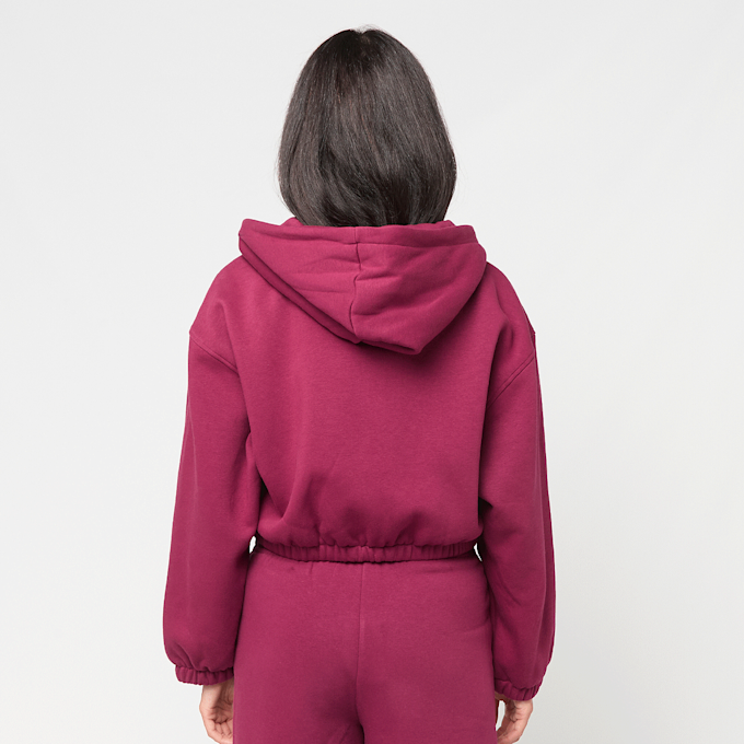 Urban Classics Ladies Fluffy Cropped Zip Hoodie rood 102026 2