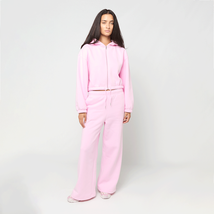 Urban Classics Ladies Fluffy Cropped Zip Hoodie różowy 102028 3