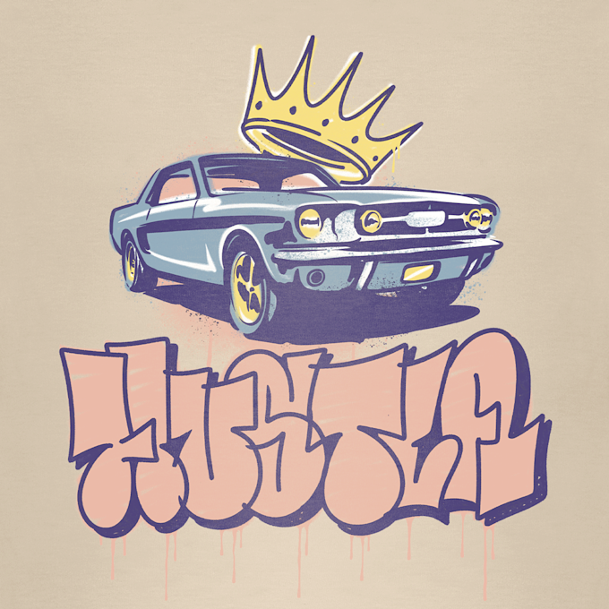 Mister Tee Crown Car Oversize Tee beż 102013 3