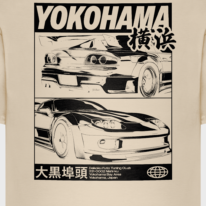 Mister Tee Yokohama Race Tee beż 102083 3