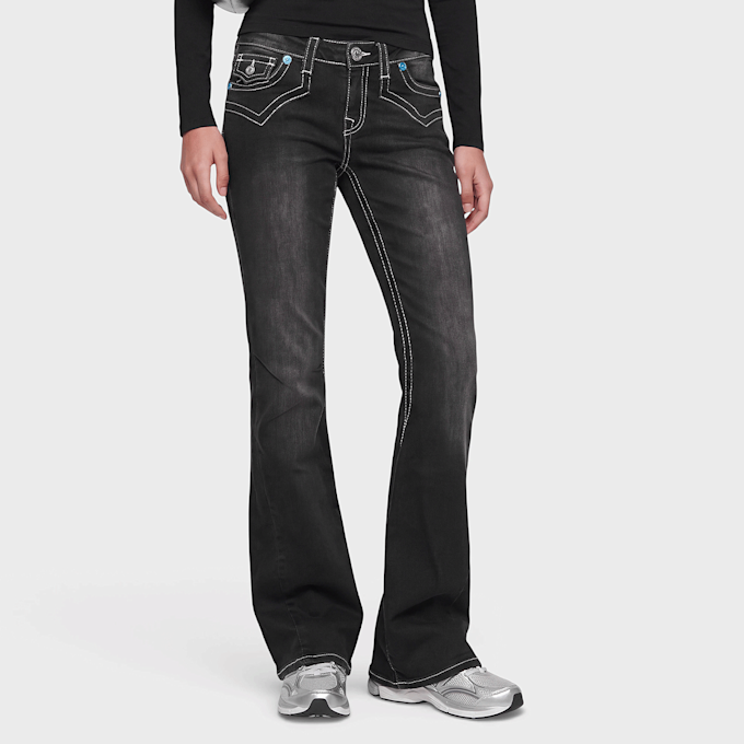 True Religion WESTERN YOKE JOEY LR FLARE FLAP night signal blauw 102379 1