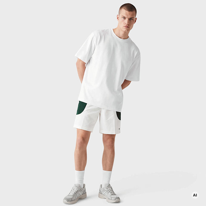 Lacoste Shorts warm grey blanc 102534 4