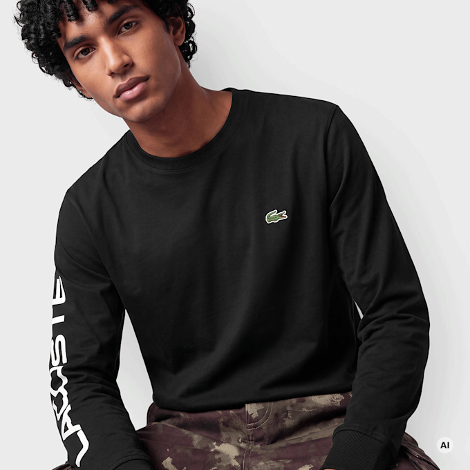 Lacoste Shirt warm grey negro 102515 3