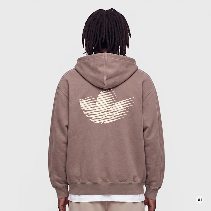 adidas Originals Washed Full Zip Oversized Hoodie castanho 102661 2