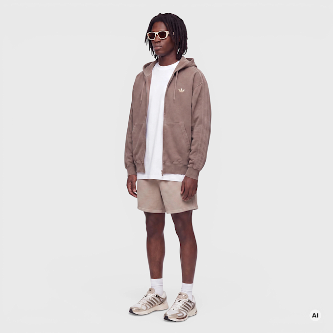 adidas Originals Washed Full Zip Oversized Hoodie marrone 102661 4
