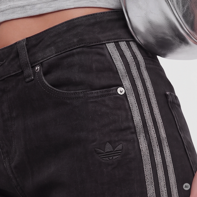 adidas Originals Superstar Low Rise Flared Leg Denim Pants schwarz 102763 3