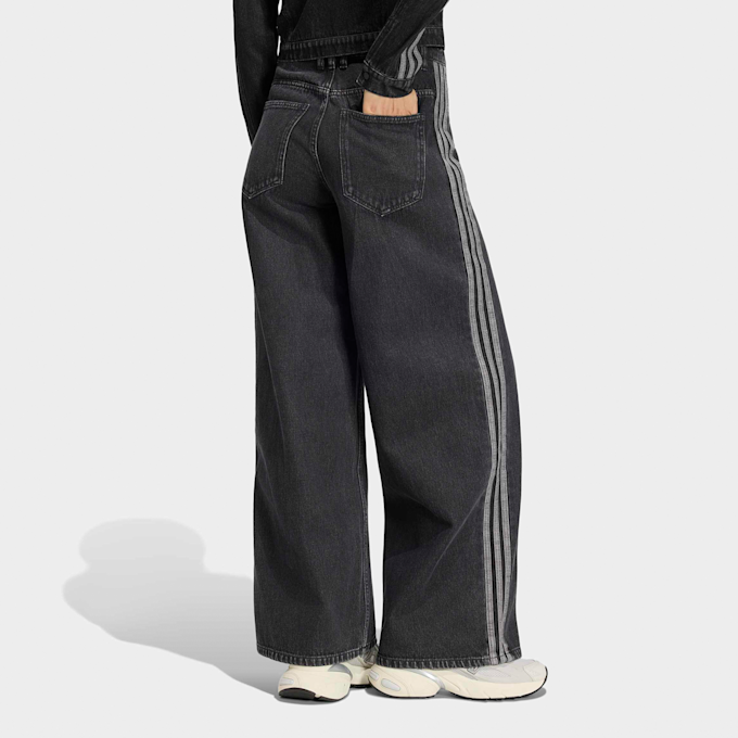 adidas Originals High Rise Wide Leg Denim Pants zwart 102766 2