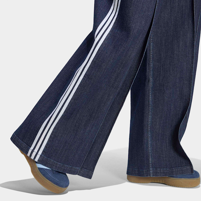 adidas Originals Denim Pleats Wide Leg Pants azul 102762 4