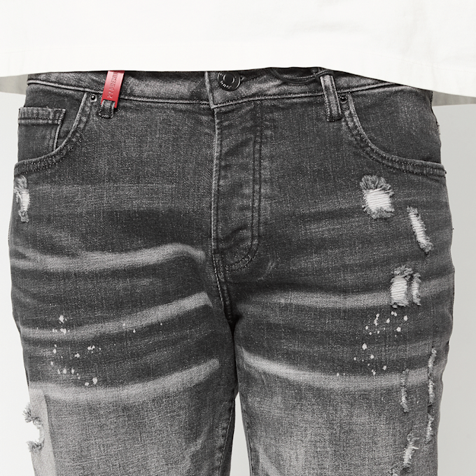 2Y STUDIOS Pedro Ripped Slim Fit Jeans grau 102822 3