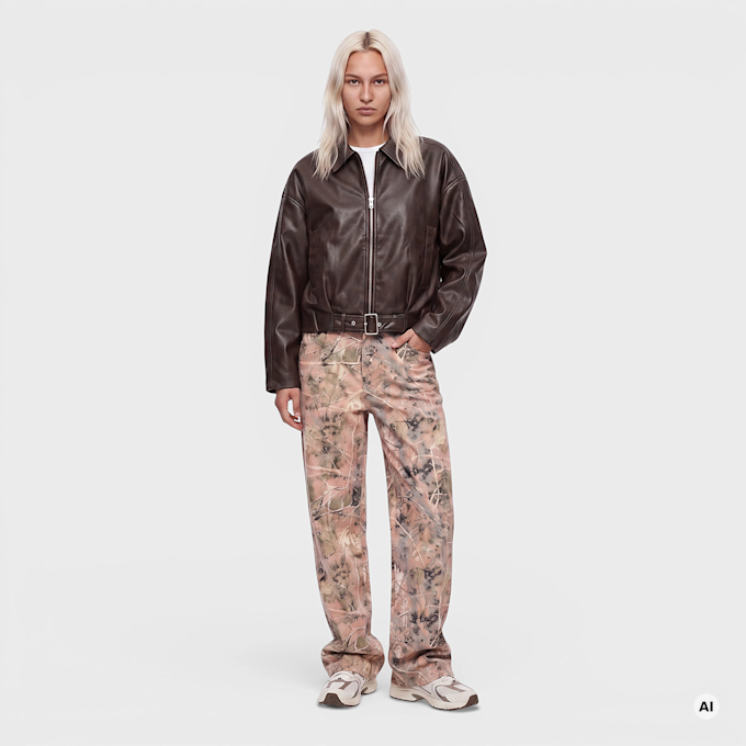 Decibel Cropped Jacket with Belt smeđa 102863 4