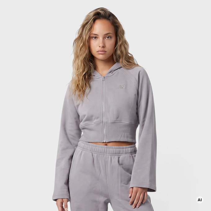 New Balance Brushed Coastal Fleece Full Zip szary 102942 1