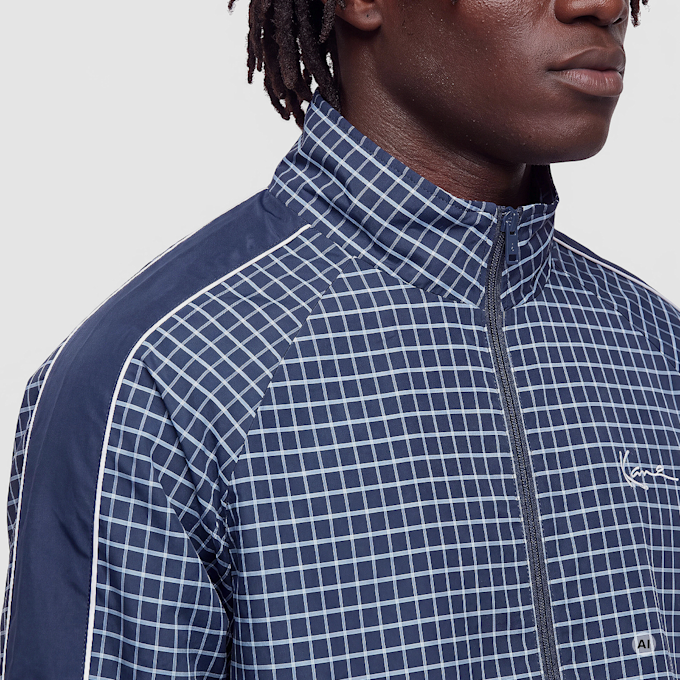 Karl Kani Signature Check Sidestripe Trackjacket blauw 103054 3