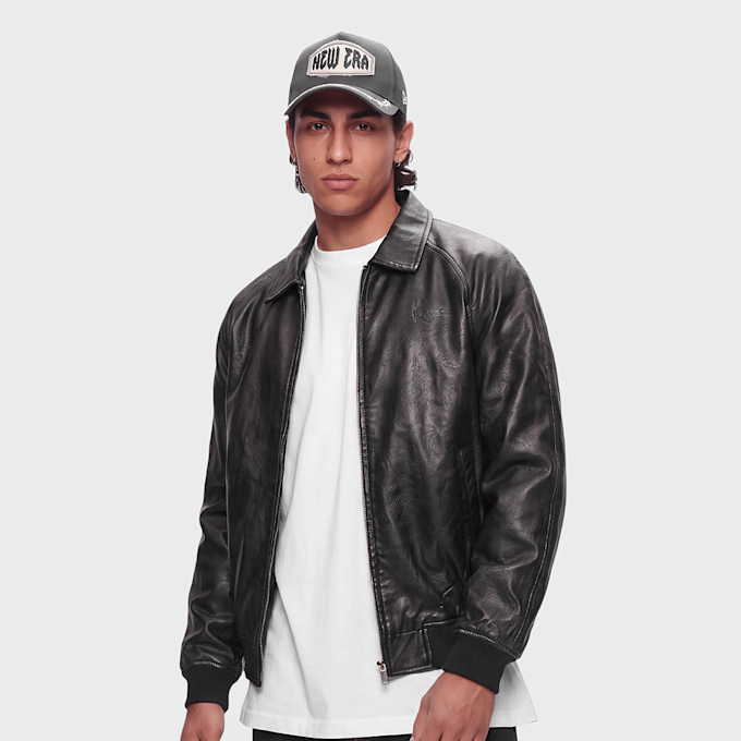 Karl Kani Signature PU Leather Bomber Jacket czarny 103055 1