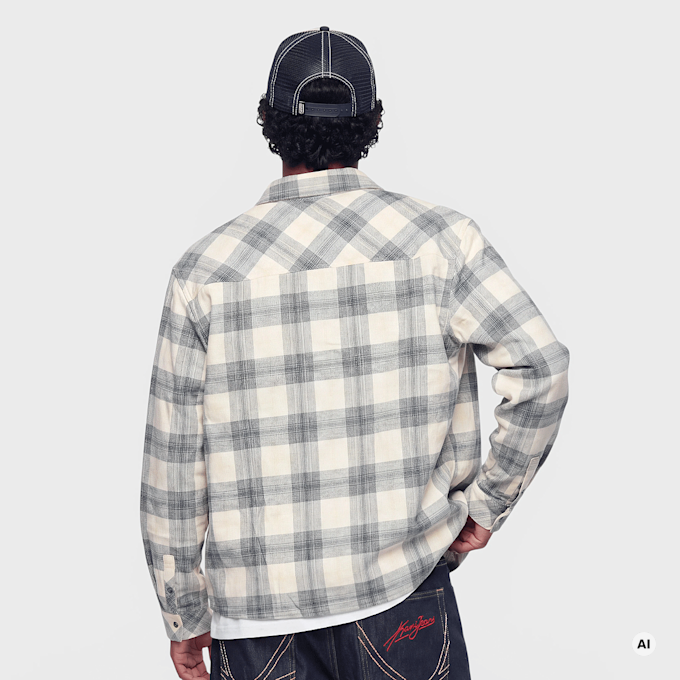 Karl Kani Kani Jeans Check Flannel Oversized Shirt blauw 103056 2