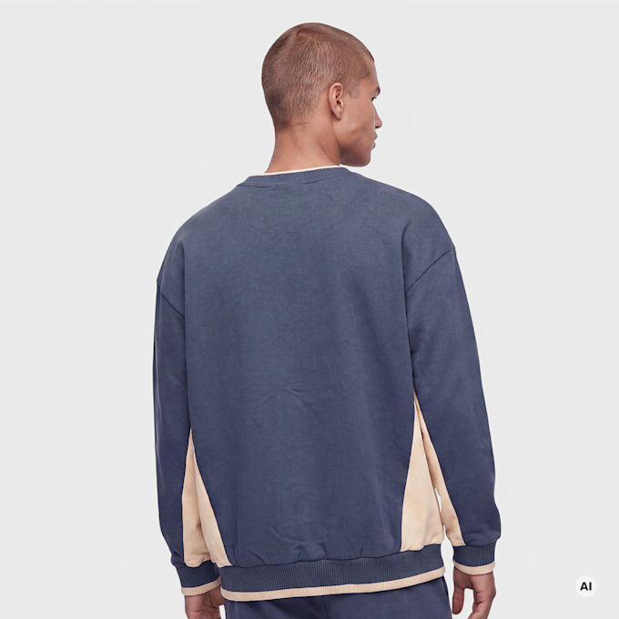 Karl Kani Signature BRK Insert Oversized Crew blauw 103060 2
