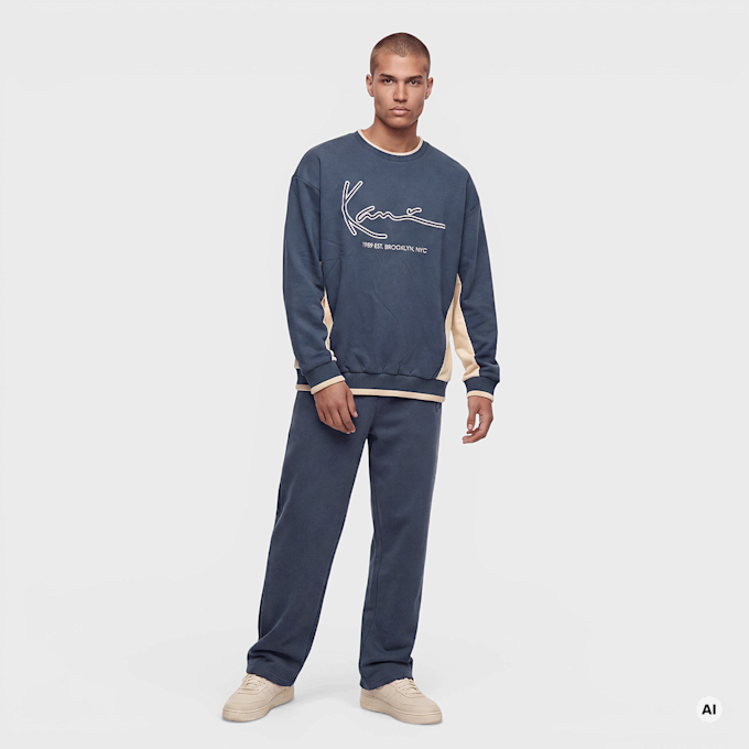 Karl Kani Signature BRK Insert Oversized Crew blauw 103060 4