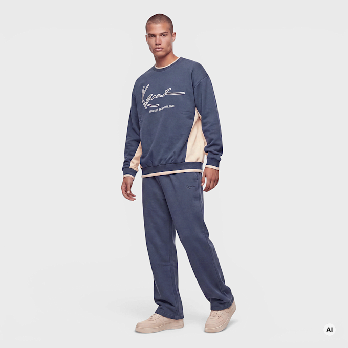 Karl Kani Signature Box Pleat Straight Leg Sweatpants blu 103062 4
