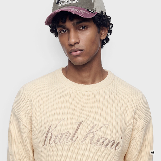 Karl Kani Script Knit Oversized Crew beż 103075 3