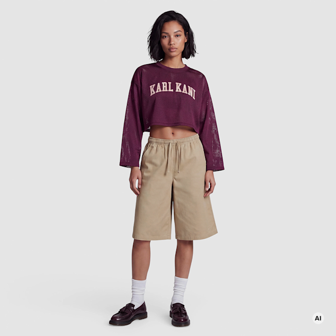 Karl Kani College Mesh Cropped Longsleeve pourpre 103099 4