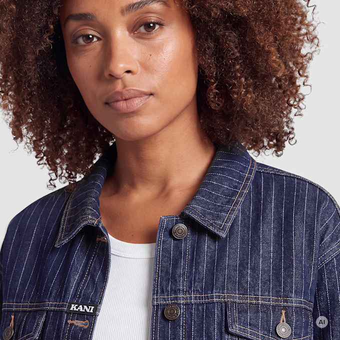 Karl Kani Retro Cropped Denim Jacket bleu 103077 3