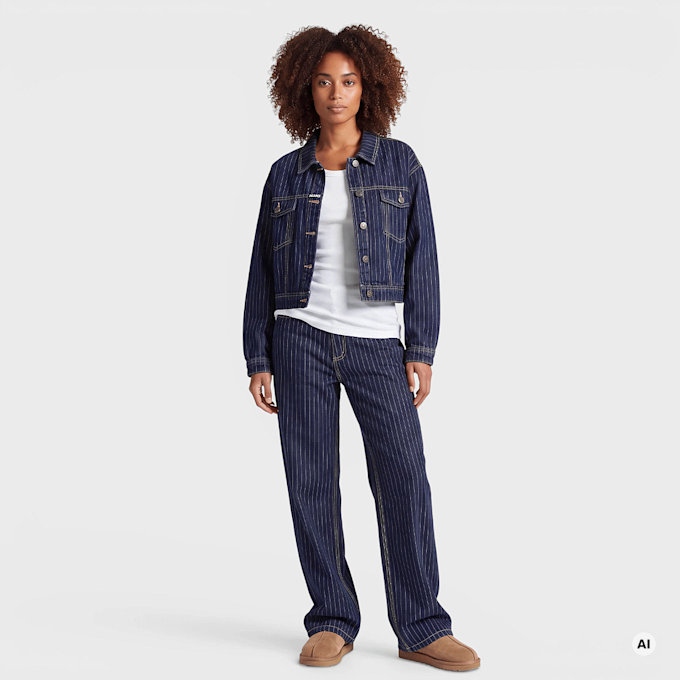 Karl Kani Retro Cropped Denim Jacket bleu 103077 4