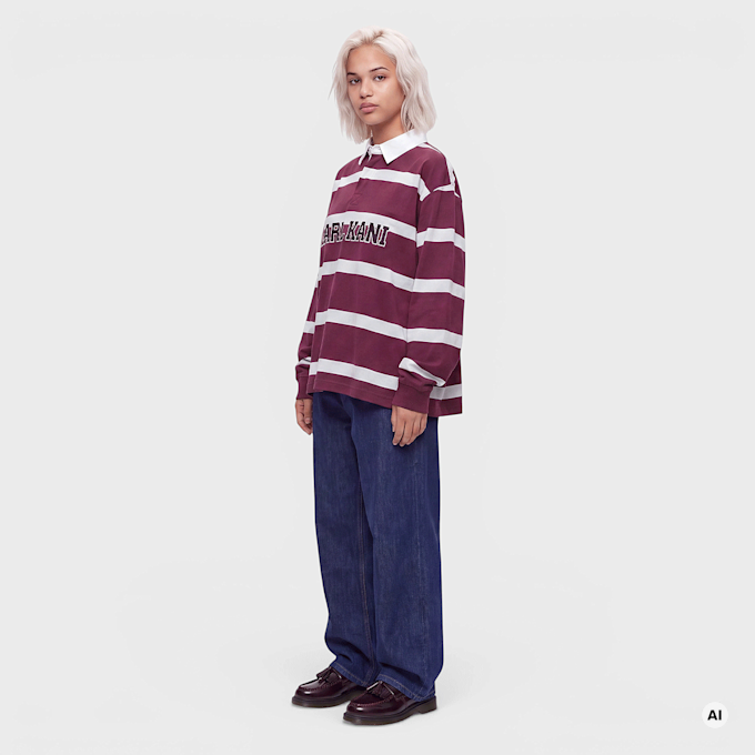 Karl Kani College Stripe Boxy Rugby Shirt ljubičasta 103080 4