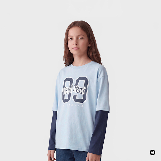 Karl Kani Round Serif 89 Layered Longsleeve Junior niebieski 103108 1