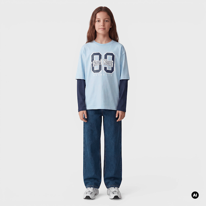 Karl Kani Round Serif 89 Layered Longsleeve Junior blu 103108 4