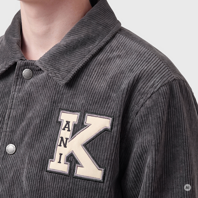 Karl Kani Retro Patch Corduroy College Jacket Junior grey grigio 103084 3