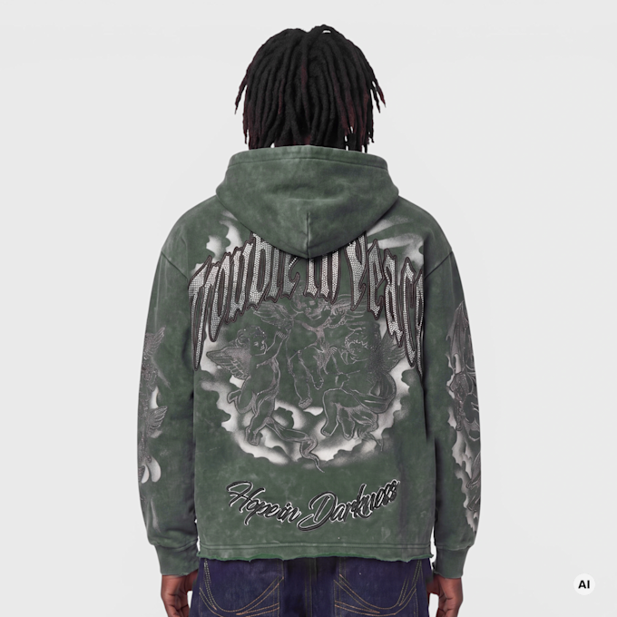 Smoke Rise Trouble In Peace Zip Hoodie vert 103171 2