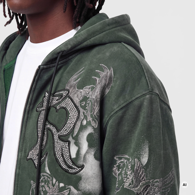 Smoke Rise Trouble In Peace Zip Hoodie grün 103171 3