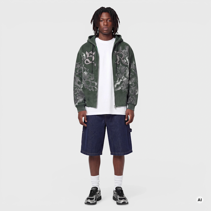 Smoke Rise Trouble In Peace Zip Hoodie grün 103171 4