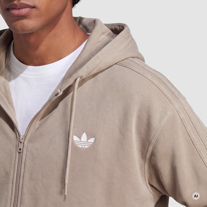 adidas Originals Washed Full Zip Oversized Hoodie braun 103219 3