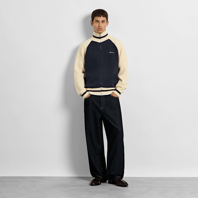 Burocs Knitted Zip Hoodie blauw 103212 3