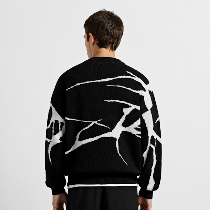 Burocs Jacquard Knit Sweater negro 103215 2