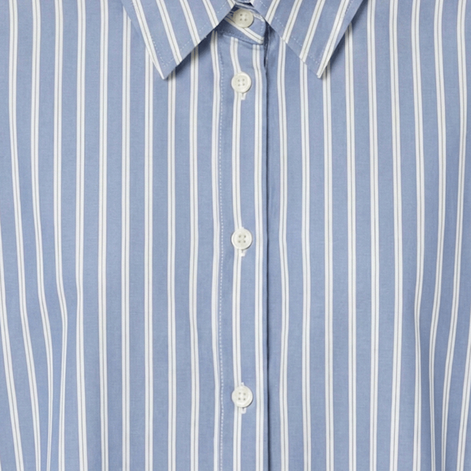 Urban Classics Ladies Striped Cotton Blouse blauw 103282 3