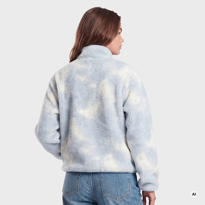 Urban Classics Ladies Printed Sherpa Jacket bluetiedye bleu 103281 2