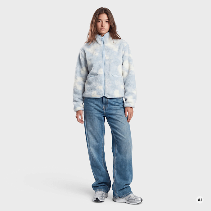 Urban Classics Ladies Printed Sherpa Jacket bluetiedye bleu 103281 4