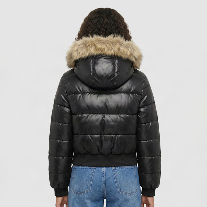 Urban Classics Bomber Fake Fur Hooded Jacket negro 103287 2