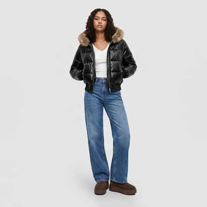 Urban Classics Bomber Fake Fur Hooded Jacket czarny 103287 4
