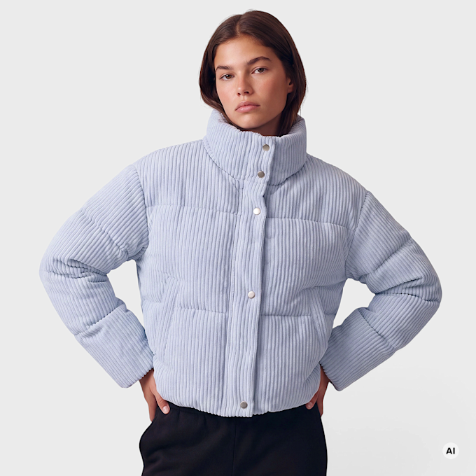 Urban Classics Ladies Cropped Cord Puffer bluegrey Colore Non Definito 103289 1