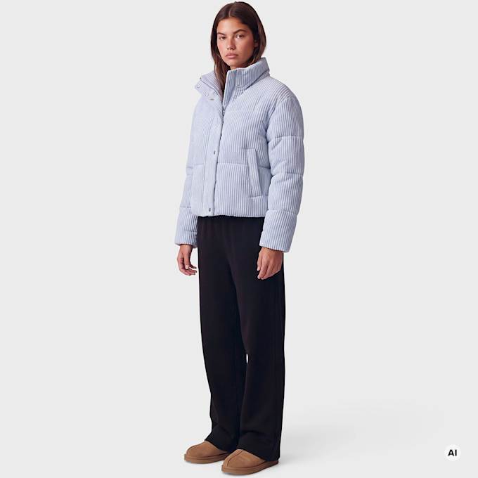 Urban Classics Ladies Cropped Cord Puffer bluegrey Undefinierte Farbe 103289 4