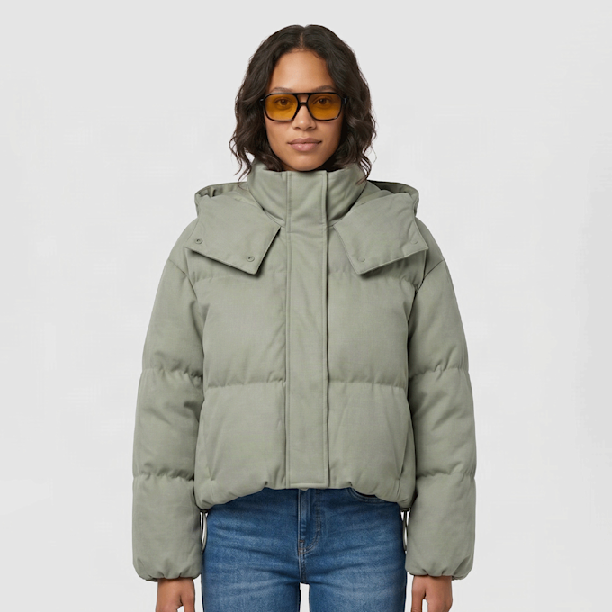 Urban Classics Short Coated Hooded Puffer zelena 103290 1
