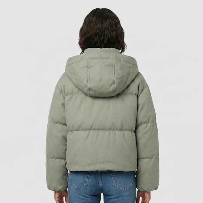 Urban Classics Short Coated Hooded Puffer grün 103290 2