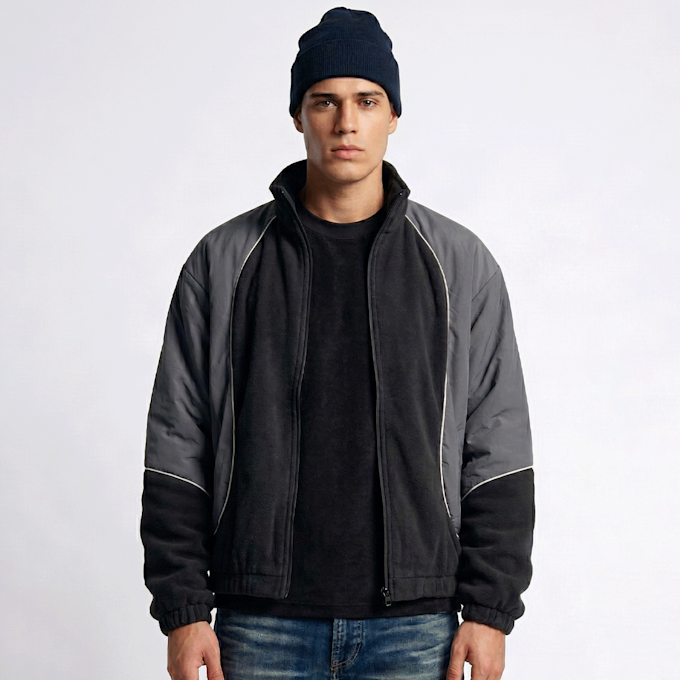 Urban Classics Polarfleece Taslan Track Jacket czarny 103353 1