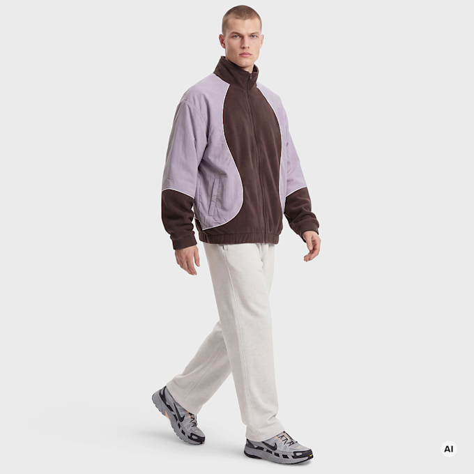 Urban Classics Polarfleece Taslan Track Jacket brun 103354 4