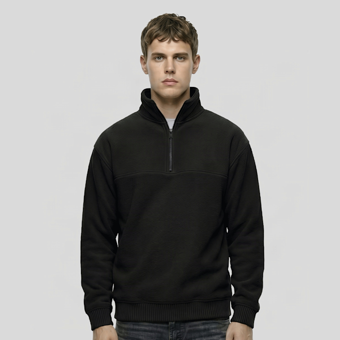 Urban Classics Basic Polar Fleece Troyer negro 103352 1