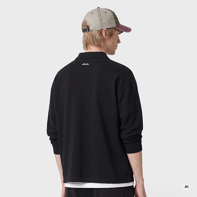 Another Cotton Lab Another Longsleeve Piqué Polo Shirt negro 103431 2