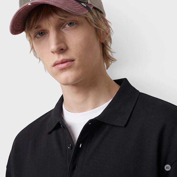 Another Cotton Lab Another Longsleeve Piqué Polo Shirt Nero 103431 3